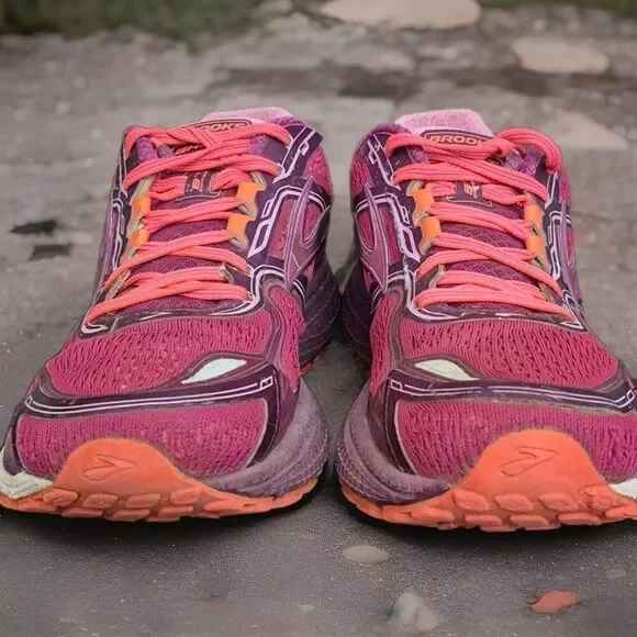 Brooks Ghost 8 Athletic Running Shoes Womens Size 11.5  Berry Orange - Picture 2 of 8